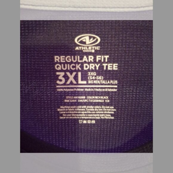 ATHLETIC 3XL QUICK DRY TEE - Picture 3 of 3